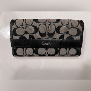 Vintage Coach Signature Black and Gray Wallet
